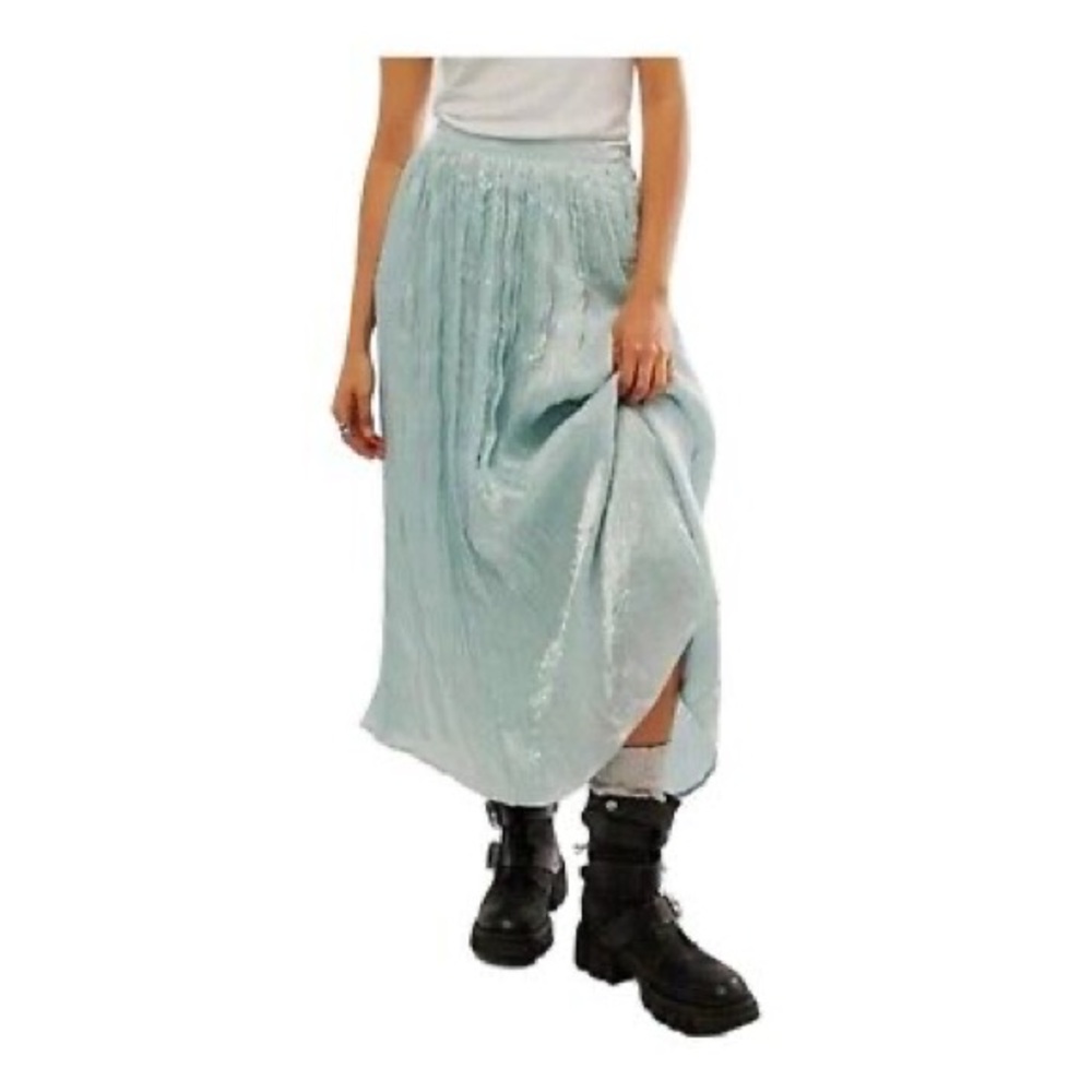 NWOT Free People Crinkle Pleated Skirt